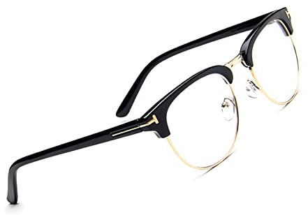 Voolga Occhiali Anti Luce Blu Uomo per il Blocco Della Cefalea Uv, Antiriflesso Vintage Anti Luce Blu Occhiali Comodi Occhiali Da Vista Anti Filtro Blue Per Uv Pc Gaming C3