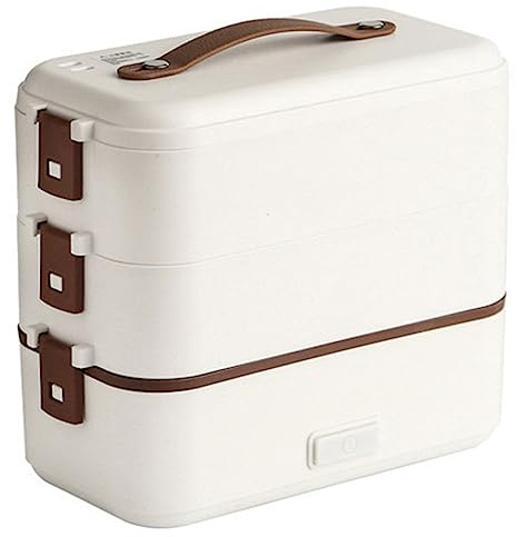 Lonchera eléctrica, lonchera cálida para adultos, calentador de alimentos portátil para coche/camión/hogar, caja de autocalentamiento con recipiente de acero inoxidable 304, lonchera enchufable