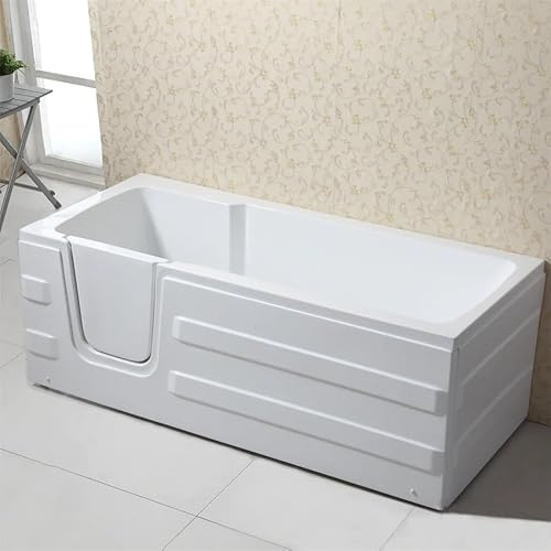 Sanotechnik HAITI Baignoire autoportante avec porte, blanche, acrylique, 170 x 76 x 61 cm, moderne, alcôve, 256 l, brillante