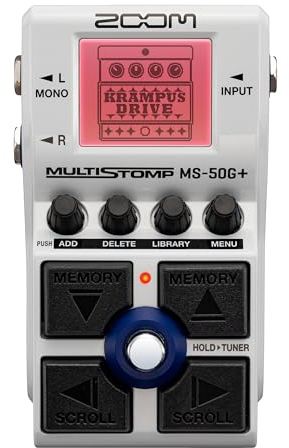 ZOOM MS-50G+ MultiStomp guitar effects pedal with 100 effects for stage, studio, and recording— any effect chain can be saved as a preset