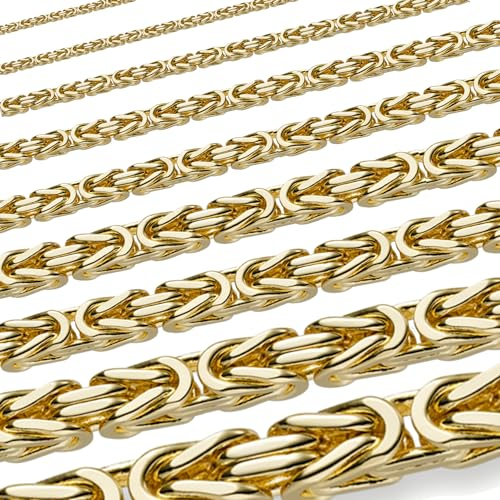 hoplo holzenplotz Königskette Halskette 333, 585 oder 750 Karat Gold Auswahl, Länge:45 cm, Königskette Auswahl:Breite 2.5 mm 585-14 Karat Gold