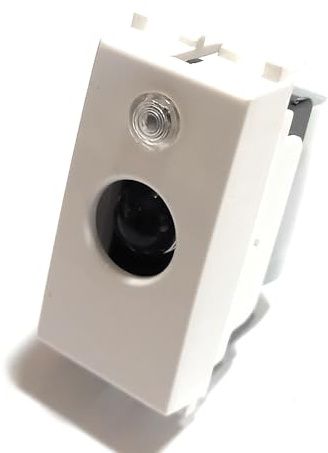 Generico Segnapasso Crepuscolare Emergenza Modulare Incasso 1 Posto LED | Bianco Freddo, 220Vac, Autonomia 150 Min, Coprifrutto, Compatibile Vimar Plana