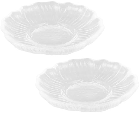 BESTonZON 2 Posavasos de Vidrio Transparentes Redondos para Té, Platos Pequeños Resistentes y Fáciles de Almacenar, Ideales Hogar y Bar