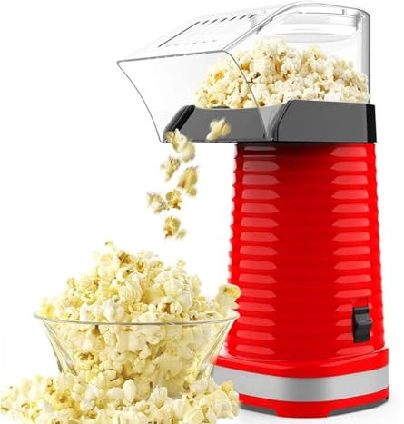 Hot Air Popcorn Poppers, 1200W Popcorn Machine 3 Minutes Fast Popcorn Popper with Removable Lid, No Oil Needed, Fast Easy-to-Use and Easy To Clean for Home Party Camping Travel Use