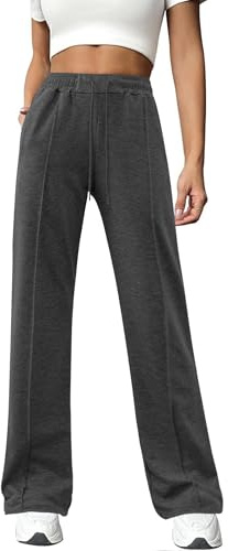 Totatuit Pantalon Jogging en Coton de Sport Couleur Unie avec Jambe Droite | Tenue Décontractée, Tenue Quotidienne, Facile à Associer, Style Polyvalent