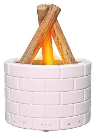 Ankrs Difusor Aceites Esenciales con Efecto Llama, 280ml Humidificador de Aroma, 4 Temporizadores, Luz Ajustable, Apagado Automático, Difusor de Fuego Súper Silencioso, para Hogar Dormitorio Oficina