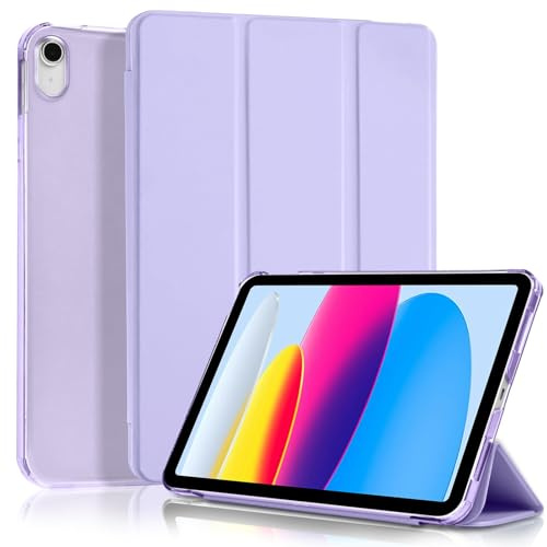 4UBonLife Coque pour iPad A16 11ème Génération 11 Pouces 2025, iPad 10ème Génération 10,9 Pouces 2022, Légère et Fine Étui Housse de Protection, Coque en PC Dur Arrière Translucide Givré, Violet Clair