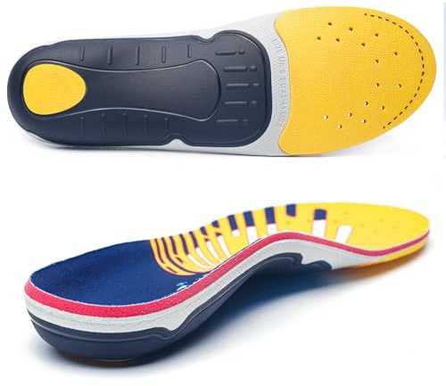 Plantar Fasciitis Relief Arch Support Inserts Flat Feet Orthotics para Orthopedic Insole Men Women Absorb Shock Supination Correction Standing All Day Boot Work Shoe Insoles Size(10-10 1/2)