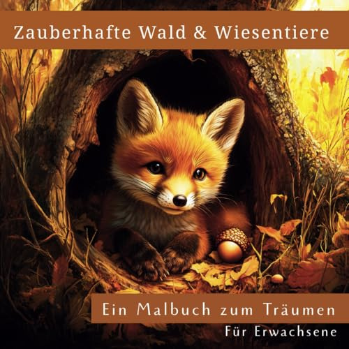 Zauberhafte Wald & Wiesentiere - Ein Malbuch zum Träumen - Für Erwachsene: Tiere, Wald, Wiesen & Auen in 50 entspannenden Motiven