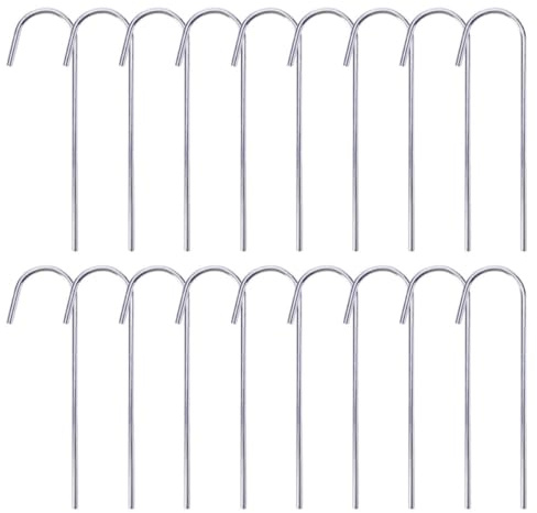 Toyvian 24 Stück Zeltheringe aus Metall mit Haken Korrosionsbeständige Erdanker für Zeltbefestigung Robust und Leicht Geeignet für Gras Harten Boden und EIS Camping und Outdoor Zubehör