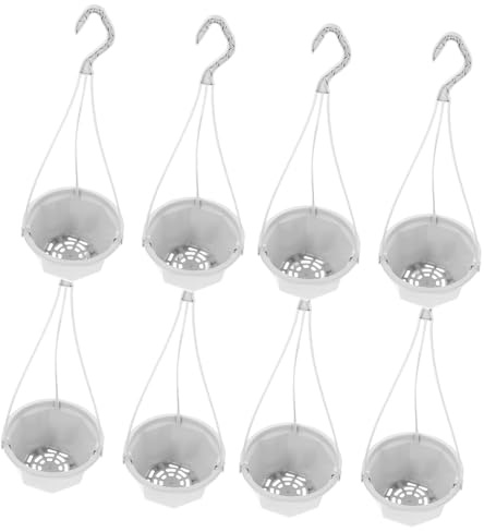 Toyvian 8 pezzi Vasi Appesi Ottagonali in Plastica per Piante Fioriere Sospese Resistenti e Facili da Installare per Balcone Giardino e Interni per Piante da Appendere e Decorazione Verde