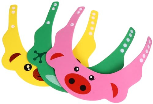 PartyKindom 3 Stück Verstellbare Shampoo Kappen aus Eva für Babys und Kleinkinder mit Augenschutz und Ohrenschutz Beim Baden und Haarewaschen