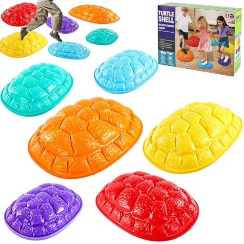 6 Piece Kids Step Plates 6 Pieces Non Slip, Stackable and Colorful | Balance Plates & Exercises for Living Room, Classrooms, Preschool, Library & Kids Aged 3-8