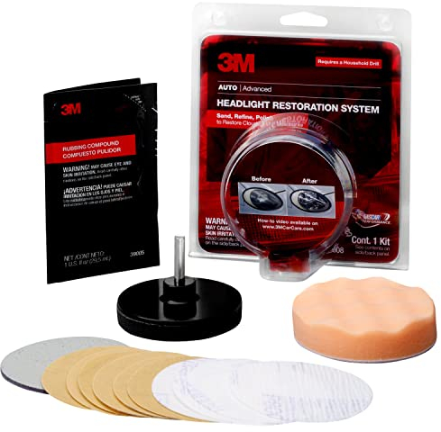 3M Headlight Lens Restoration System, 39008, 1 Kit