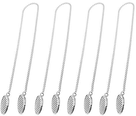 PEAK-EU 4 Pack 49 cm Catena di Metallo Clip di Tovaglioli Grembiule Catenina di Fissaggio per Tovaglioli Flessibile Holder Tovagliolo per Bambini Adulti Anziani - Argento