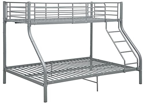 vidaXL Etagenbett Stockbett Bettgestell Metallbett Bett Hochbett Kinderbett Doppelstockbett Schlafzimmerbett Grau Metall 140x200cm 90x200cm
