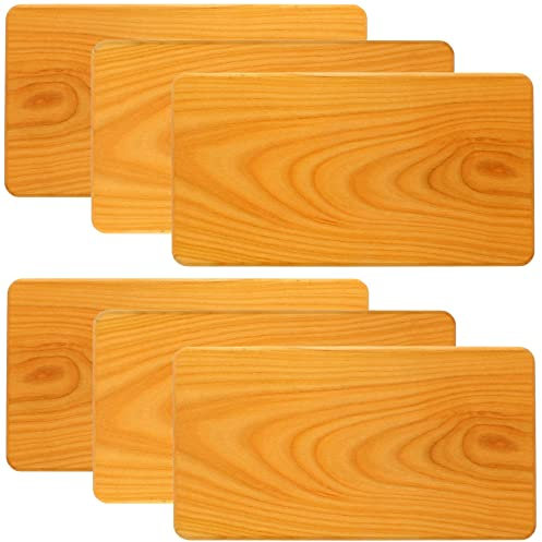 Lot de 6 Planches à Petit-Déjeuner en Bois de Cerisier 22 cm - 100% Fabriquées à la Main dans l'UE, Stables pour Pain et Goûter, Chaise