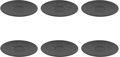 Villeroy & Boch - Manufacture Rock 6x Kaffeeuntertasse, 15,4 cm, Premium Porzellan, schwarz