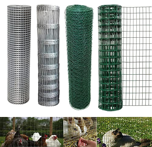 Wire Mesh Hexagonal Fence Wire Netting, Garden Fencing for Chicken/Rabbits/Dog/Vegetable/Plant/Hang Decor Fairy Light/Floral Art Decor, Easy to Cut & Install, 600mm x 25m