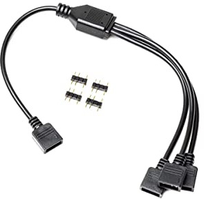 EK Water Blocks Odestar Cavo Splitter Compatibile EK-Loop D-RGB, 3 Scomparti, Colore: Nero