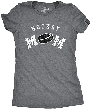 Womens Hockey Mom Funny Cool Ice Hockey Mom T Shirt Grey 3XL | Funny T Shirts, Mother's Day Tops for Women, Cool Hockey Top, Soft Cotton Blend, Women's Novelty Tees