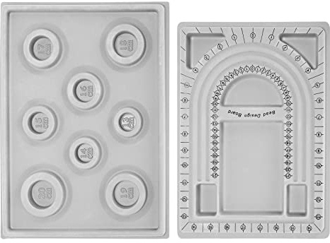 Popidome 2 StüCke Perlen Design Board Armband Design Board Beflockt Perlen Board Halskette Perlen Schmuck Organisator Fach DIY Schmuck Machen Fach