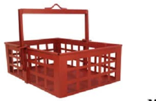 Generic Cesta Ribaltabile Quadrata Rossa 50x50 lt 75 Pitturato Vimini