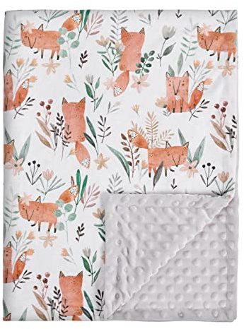 Soarwg Kids Baby Blanket Newborn Gifts, Soft Plush Blankets with Dotted Backing, Oeko-tex100, Essentials for Unisex, Toddlers, Boys Girls 75x100cm (Little Fox)