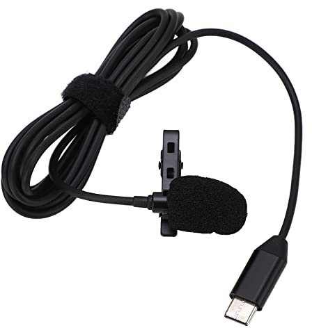 Kabelgebundenes Lavalier-Ansteckmikrofon, Tpye C Clip On Mic Omnidirektionales Mikrofon füR Insta360 ONE R füR YouTube-Aufnahmen von Podcasting-Gaming-Interviews