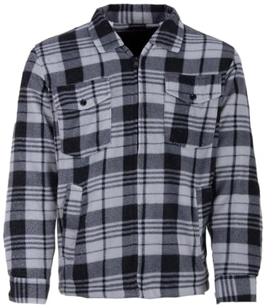 Henry Terre Chemise thermique de travail pour homme - Veste thermique - Doublure en polaire - Motif carreaux - Taille M-3XL, anthracite, 3XL