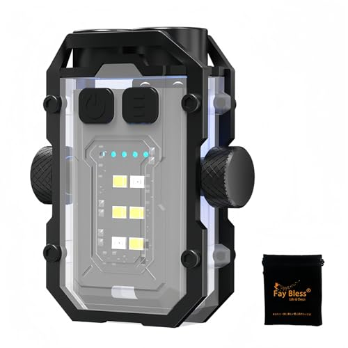 Fay Bless Piccola Torcia, Mini Torcia Ultra Portatile da 800 Lumen con Luce da Lavoro Magnetica, USB C Ricaricabile (GyroLight grigio)