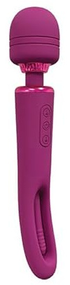 Kiku - Double Ended Wand with Innovative G-Spot Flapping Stimulator - Pink