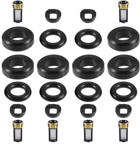 Partuto O-Ring Per Iniettore Carburante 6 Set Per Riparazione Gomma NBR | Materiale Gomma NBR, Temperatura -40°C~120°C, Guarnizioni 15x9x5mm, O-Ring 8x15x3mm, Clip 4x9mm, Cestelli 6x12mm