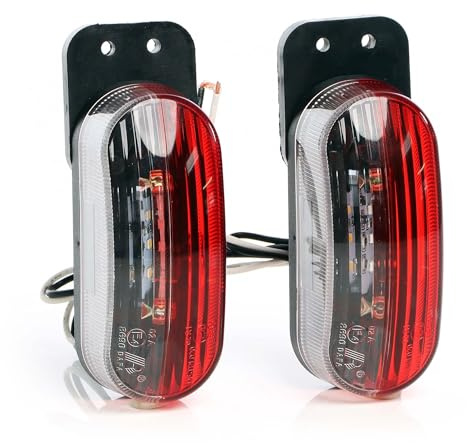 Wiltec 2x 6 LED Positionsleuchte, Umrissleuchte für Anhänger 2er Set, Begrenzungsleuchte für Wohnwagen, Anhängerbeleuchtung mit E-Prüfzeichen