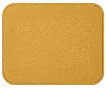 Eglooh - Oceano - Mauspad aus echtem Leder Gelb cm 25x20 - Mousepad für Schreibtisch und Büro, Handwerkliche Nähte und abgerundeten Kanten - Made in Italy