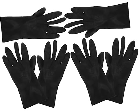 Baluue 6paare Wasserdichte Rutschfeste Friseur-handschuhe Schwarz Schutz Für Haarfärbung Und Pflege Für Salon Und Zuhause Für Männer Und