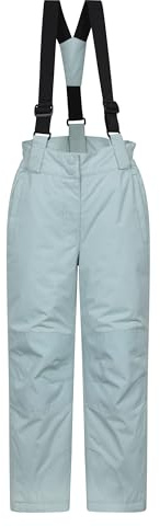 Mountain Warehouse Honey Kids Snow Pants - Snowproof Childrens Trousers, Water Resistant Rain Pants with Zipped Pockets - for Sports, Skiing Holidays, Snowboarding Pale Green Kids Size 3-4 Years