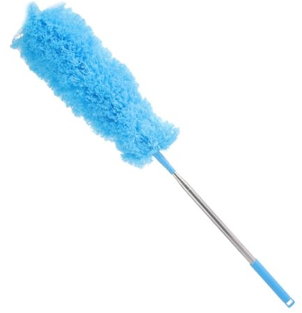 ASelected Extendable Microfiber Duster Duster with 108 Telescoping Extension Pole No Scratch to Ceiling Washable Hand Duster for Cleaning High Ceiling Fans Blinds Cobweb Cars(baby blue)