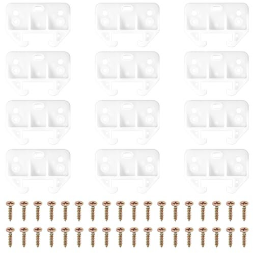 12 Piezas de Guías para Cajones, Rieles de Plástico para Cajones Soportes de Guía para Cajones Guías para Cajones de Montaje Trasero para Cajones de Armarios y Cómodas