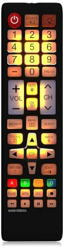 AA59-00600A Ersatz Universalfernbedienung für alle Samsung Fernseher, Samsung universalfernbedienung mit Hintergrundbeleuchtung – Keine Einrichtung Erforderlich