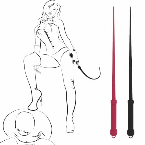 BDSM 63cm Silikon Peitsche Training Peitsche Gerte Reitgerte SM Bondage Flogger mit Hängenden Ring Erwachsene Erotisch Flirtenpeitsche Pferd Peitsche Adults Sex Spanking Extrem Sexspielzeug (Schwarz)