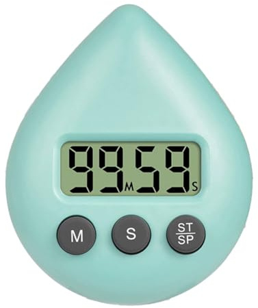 Temporizador impermeable con función de memoria para cocina y baño, diseño digital compacto para un fácil funcionamiento en la cocina y la ducha (luz y verde)