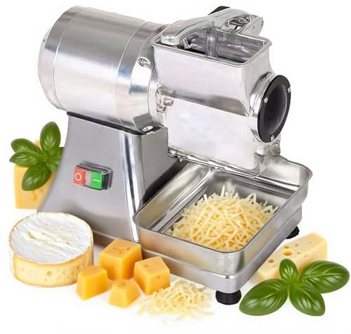 Rallador de queso eléctrico comercial para queso en bloque, trituradora automática de 550 W con producción de 88 libras/hora, rejilla de acero inoxidable para uso de alto volumen