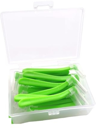 Interdentalborstar och tandtrådspinnar, Interdentalborste Flerfärgad 0,6-1,2mm L Form 20st(Light Green 1.2mm)