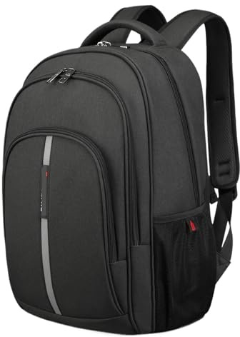 YXINAER Laptop ryggsäck ryggsäck med stor kapacitet, 15,6-tums laptopryggsäck, stöldskydd, herrryggsäck, universitets- skolväska, resväska för män, svart, Einheitsgröße, Klassisk