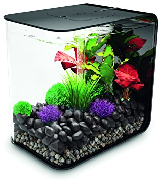 biOrb FLOW 15 LED in schwarz – elegantes Design-Aquarium Komplett-Set mit Filter-System, LED-Beleuchtung, Boden-Kies und Luftausströmer aus widerstandsfähigem Acryl-Glas