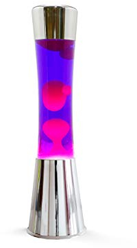 I-TOTAL - Lava Lamp Magma/Lava Lamp | Silver Base, Rounded (Viola/Rosa)