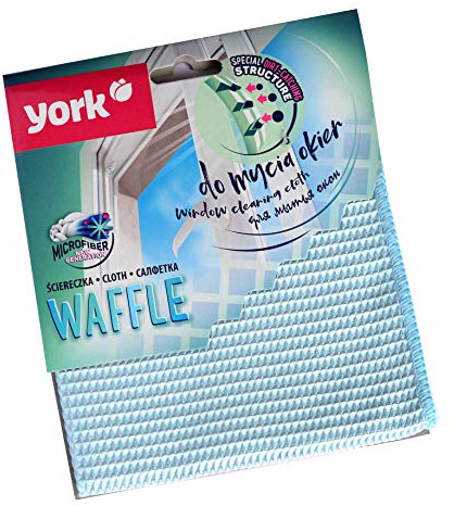 Paño de Microfibra para Ventanas Waffle YORK, paños de Limpieza de Microfibra, paño para Ventanas, también pule Cristales y vajilla; se Puede Usar sin limpiacristales, paños de Microfibra para Coche.