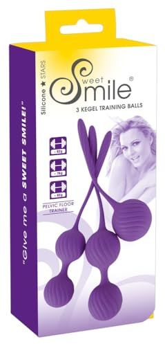 Sweet Smile Training Ball-Set - 3-teiliges Liebeskugel-Set für Frauen, mit rotierenden Kugeln im Inneren, zum effektiven Beckenboden-Training, lila