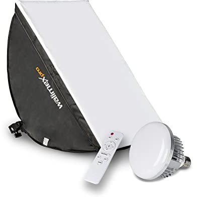 Walimex pro Softbox 40x60cm 45W Bi Color LED I leistungsstarkes Dauerlicht inkl. Diffusor & Fernbedienung I Farbtemperatur 3.000 – 6.000 K I Für Profi-Fotos & Videos I Neigbar, hohe Farbgenauigkeit